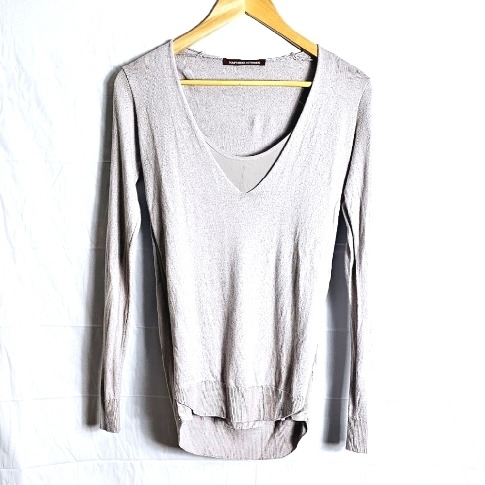 Light Gray V-Neck Women’s Sweater